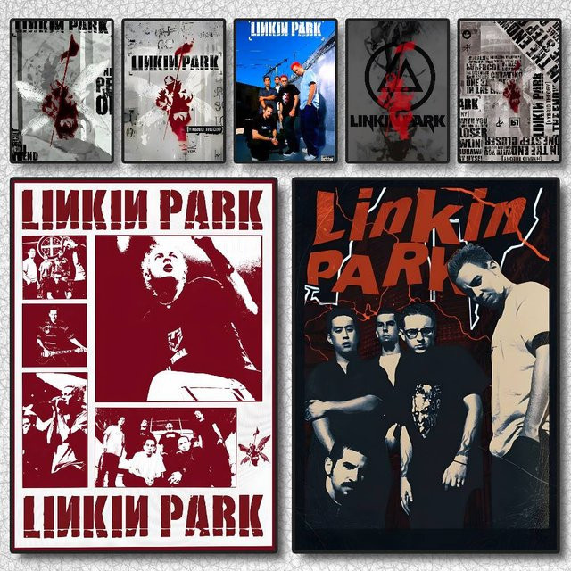 Trends International Linkin Park Poster, selbstklebender Wandaufkleber aus Papier, Mehrfarbig, Breite: 20,0 cm, Höhe: 20,0 cm - Bild 1