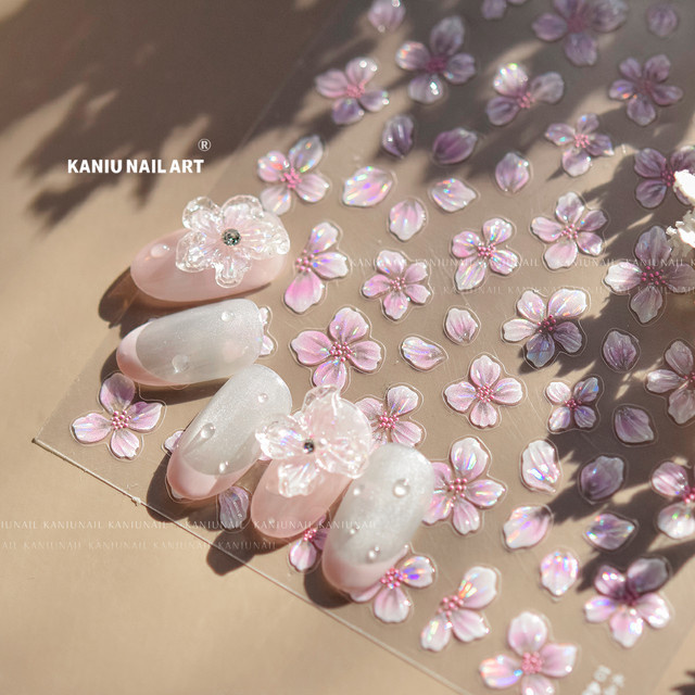 Kaniu Nagelkunst-Aufkleber, Eisblumen, Schimmernd - Bild 1