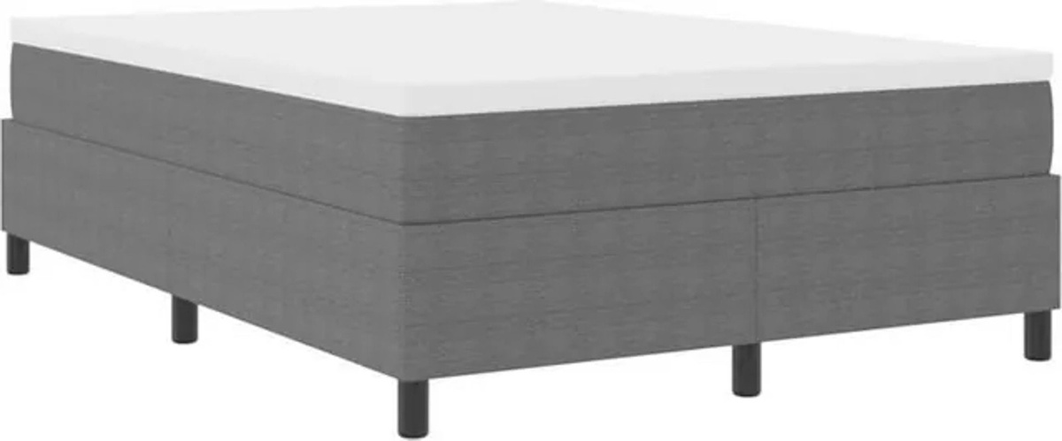 Vidaxl Boxspringbett Modern in Grau und Weiß aus Cordstoff, B/T/H: 203 x 160 x 60 cm - Bild 1