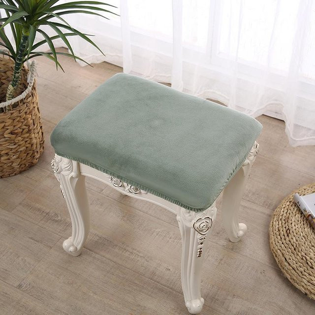 Yiran Furniture Universal Rechteckiger Hockerbezug aus Samt, Waschbar, B/T: 30 x 40 cm - Bild 1