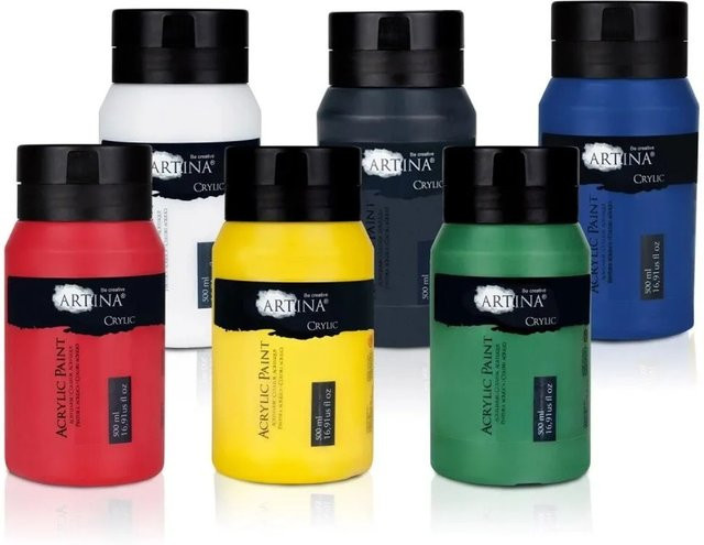 Artina Acrylfarbe Set Multicolor, 6-teilig, 500 ml pro Flasche - Bild 1