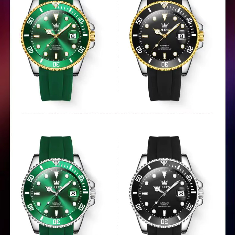 OLEVS Armbanduhr Automatik, Edelstahl, Blau, Herren - Bild 6