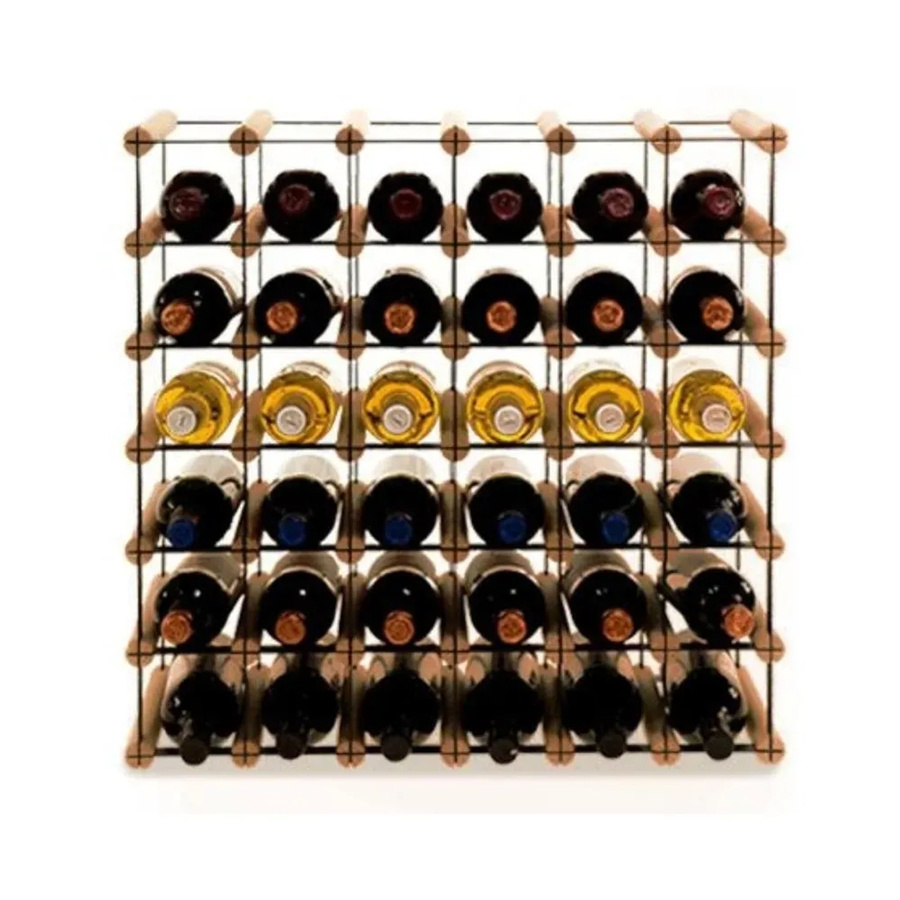 PROREGAL Modulares Weinregal Vinotega Mod Metal aus massivem Kiefernholz, Braun geölt, H x B x T: 52,5 x 62,5 x 24,5 cm - Bild 2