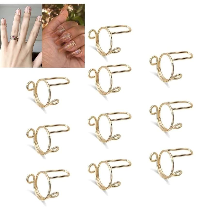 Nagelringe, goldfarben, Schwarz, Unisex - Bild 2