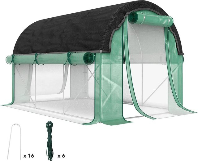 Outsunny Gewächshaus in Grün mit aufrollbaren Seitenwänden und PE-Abdeckung, B/T/H: 3 x 2 x 2 m - Bild 1