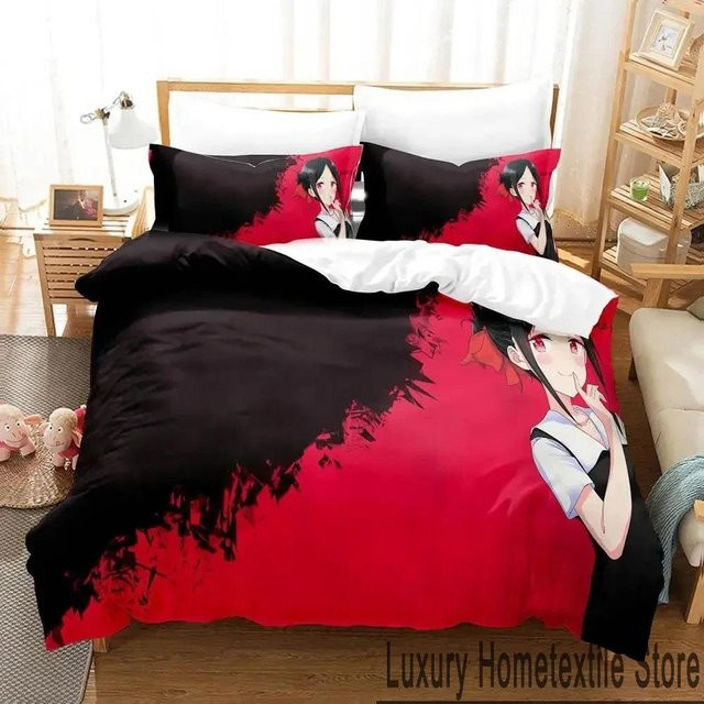 Anime Kaguya-sama Love Is War Bettwäsche-Set mit Bettbezug und Kissenbezügen in Multicolor, Wucifang Bags, Bettbezug Breite: 133 cm, Länge: 200 cm (King/Queen Size) - Bild 1