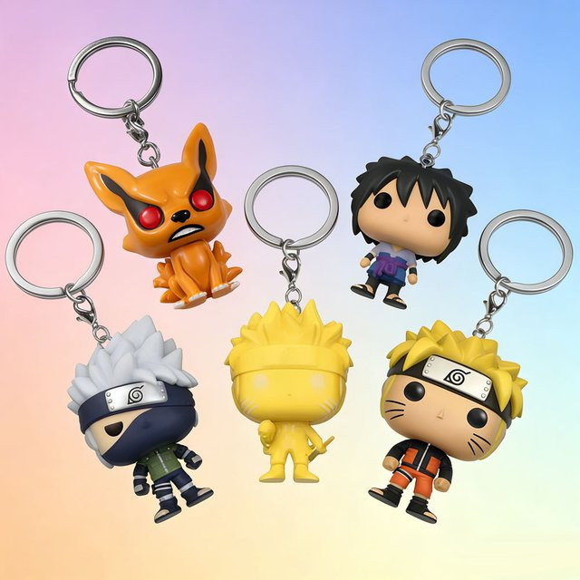 Bandai Naruto Kurama Sasuke Wakaki Boruto Six Path Kakashi, Vinyl-Figuren Schlüsselanhänger - Bild 1