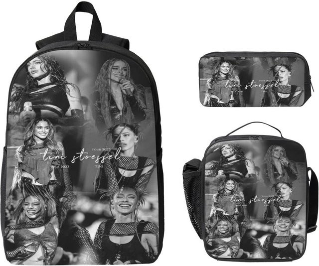 Tini Futttura Tour Kinderrucksack Set mit Brotdose und Federmäppchen in Schwarz - Bild 1