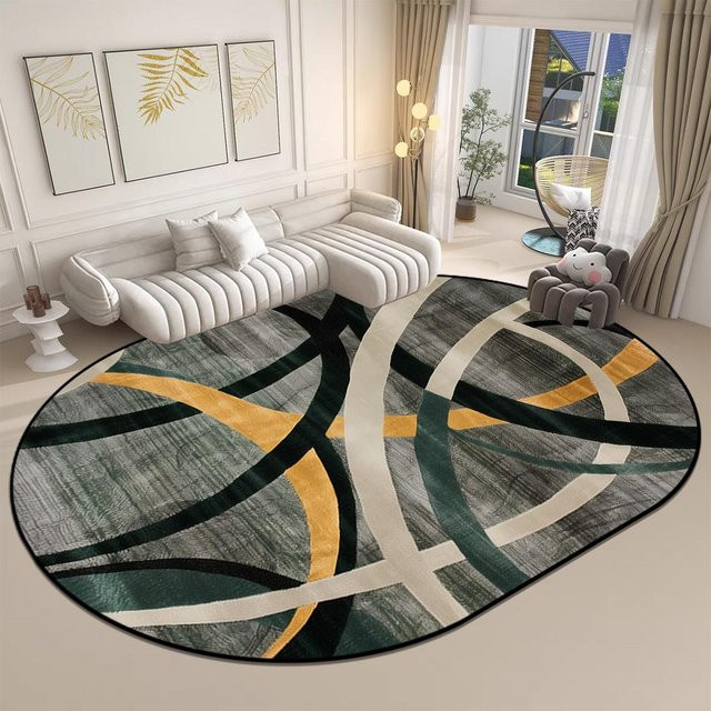 Ovaler Teppich Karpetti in Multicolour, modern und waschbar, B: 200 cm, T: 230 cm - Bild 1