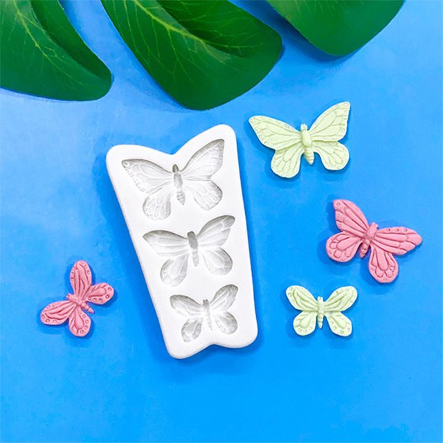 Fengying Schmetterling Silikon Backform für Kuchen, Schokolade und Fondant in Grau und Weiß - Bild 1