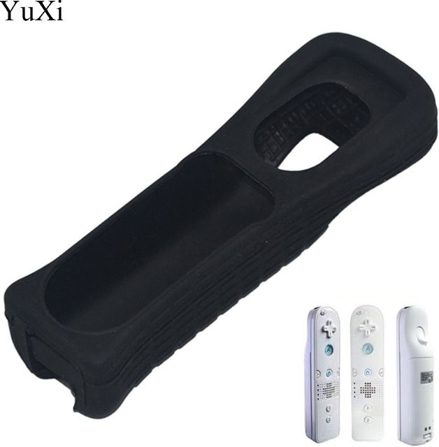 YuXi Silikon-Schutzhülle für Wii-Fernbedienung, rechte Hand, ohne Motion Plus, in Schwarz oder Weiß - Bild 1