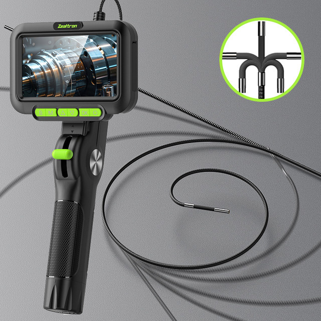 ZYPUSON Professionelles Rotations-Endoskop mit 5 Zoll Bildschirm, 1920x1080 Auflösung, 2-Wege-Gelenkendoskop mit 3,9 mm Linse und LED, Farbe: Schwarz - Bild 1