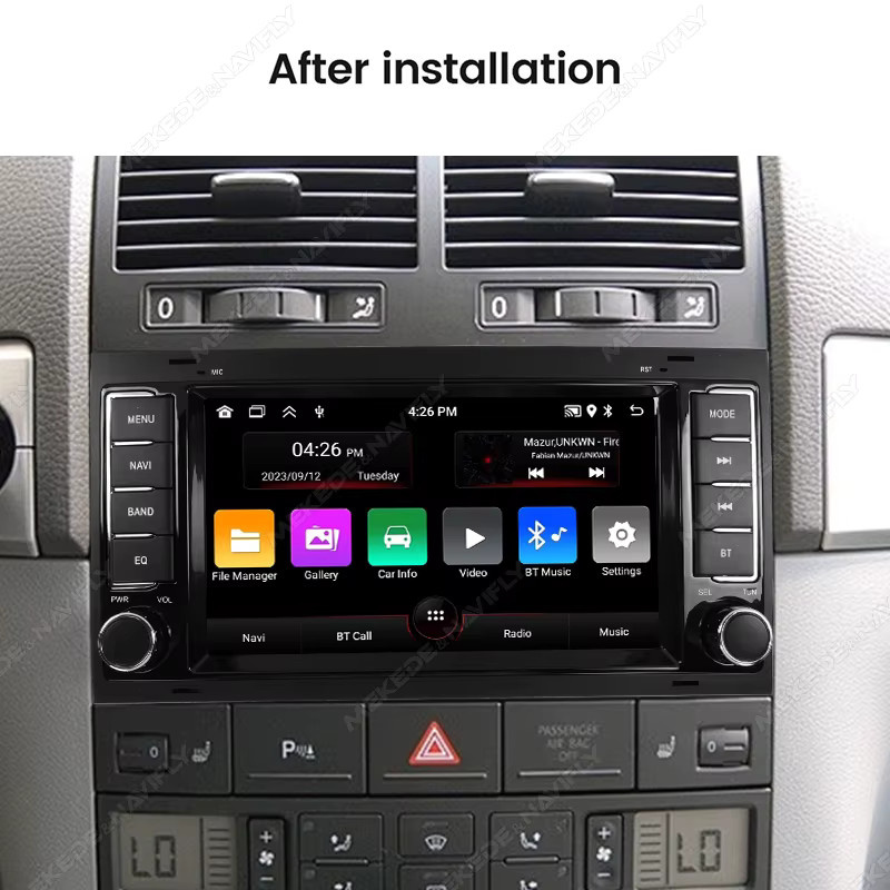 STRONGNAVI Android 15 Autoradio mit 7 Zoll Display für VW Touareg Transporter T5 2004-2011, Multimedia-Videoplayer mit GPS, Carplay und Android Auto, Schwarz - Bild 3
