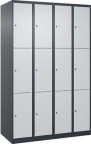 C+P Schließfachschrank Classic PLUS mit 4 Abteilen, Anthrazit und Lichtgrau, B/T/H: 120 x 50 x 185 cm - Bild 1