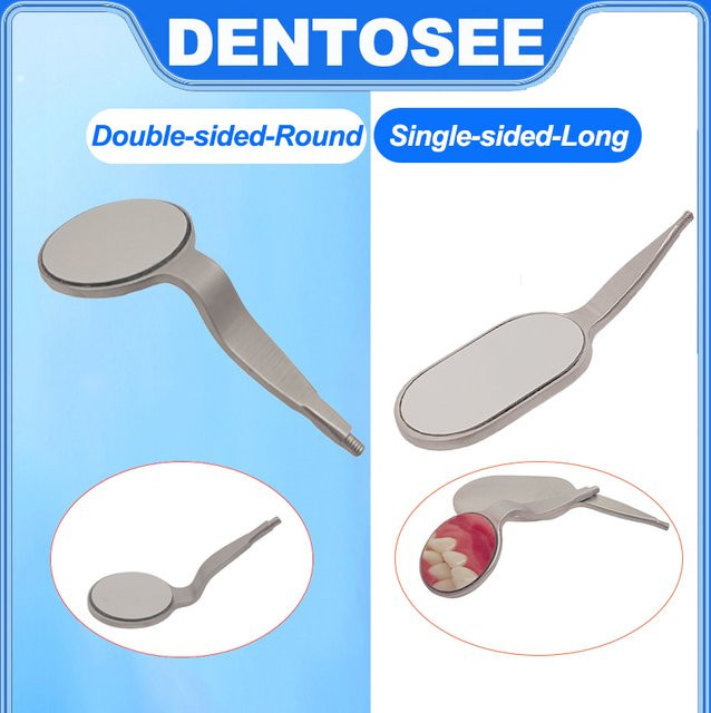 DENTOSEE Dental Mund Spiegel, Silver, Doppelseitig - Bild 1