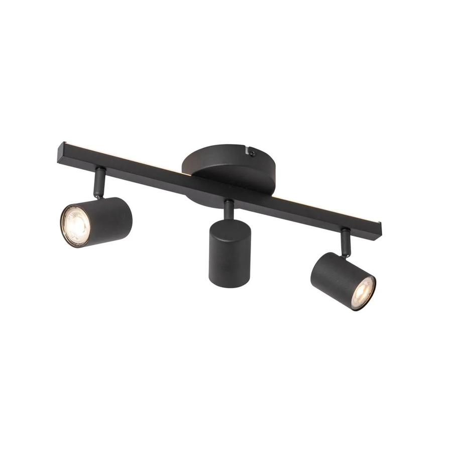 QAZQA Deckenstrahler Schwarz 3-flammig mit Hintergrundbeleuchtung GU10 LED modern und verstellbar - Bild 2