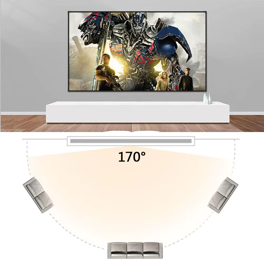 Salange Faltbare Projektionsleinwand 16:9 in Weiß für Heimkino und Outdoor, Full HD und 4K kompatibel, passend für HY300 - Bild 6