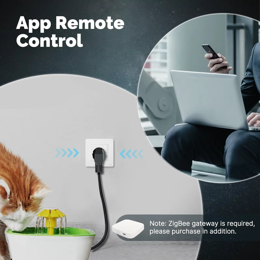 MOES Star Ring Tuya ZigBee Smart UK Steckdose mit Energiemonitor und App-Steuerung für Alexa und Google Home - Bild 2