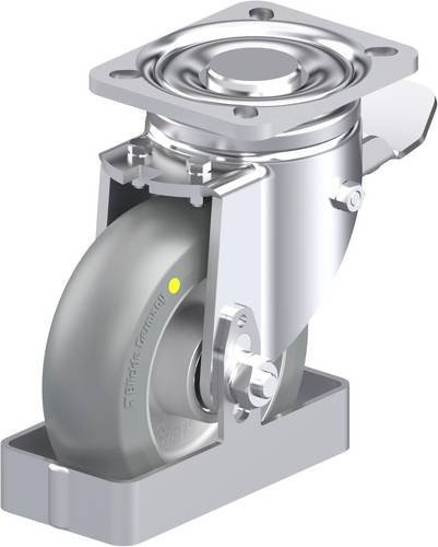 Blickle Stahlblech-Lenkrolle LH-ALTH 125K-1-ST-AS-CO-FS in Silber/Grau mit 125 mm Rad-Durchmesser und 550 kg Tragfähigkeit - Bild 1