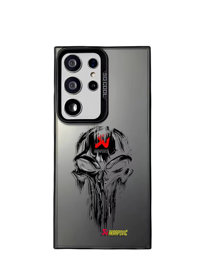 A-Akrapovic Silikon Handyhülle mit Logo für Samsung Galaxy S25 Edge S24 S23 S22 S21 S20 Ultra in Silber - Bild 5