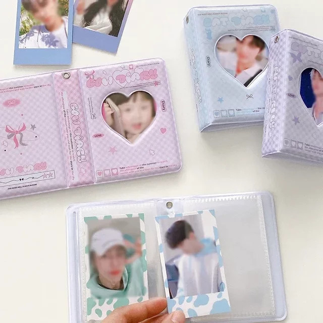 Mini 3 Zoll Spielkarten-Sammelalbum Foto-Organizer mit Loseblatt-Funktion in Pink - Bild 1