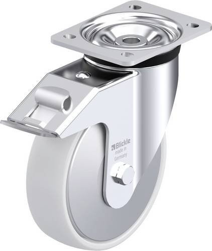 Blickle Stahlblech-Lenkrolle LK-PO 175K-FI-FA in Silber, Rad-Durchmesser: 175 mm, Tragfähigkeit: 500 kg - Bild 1