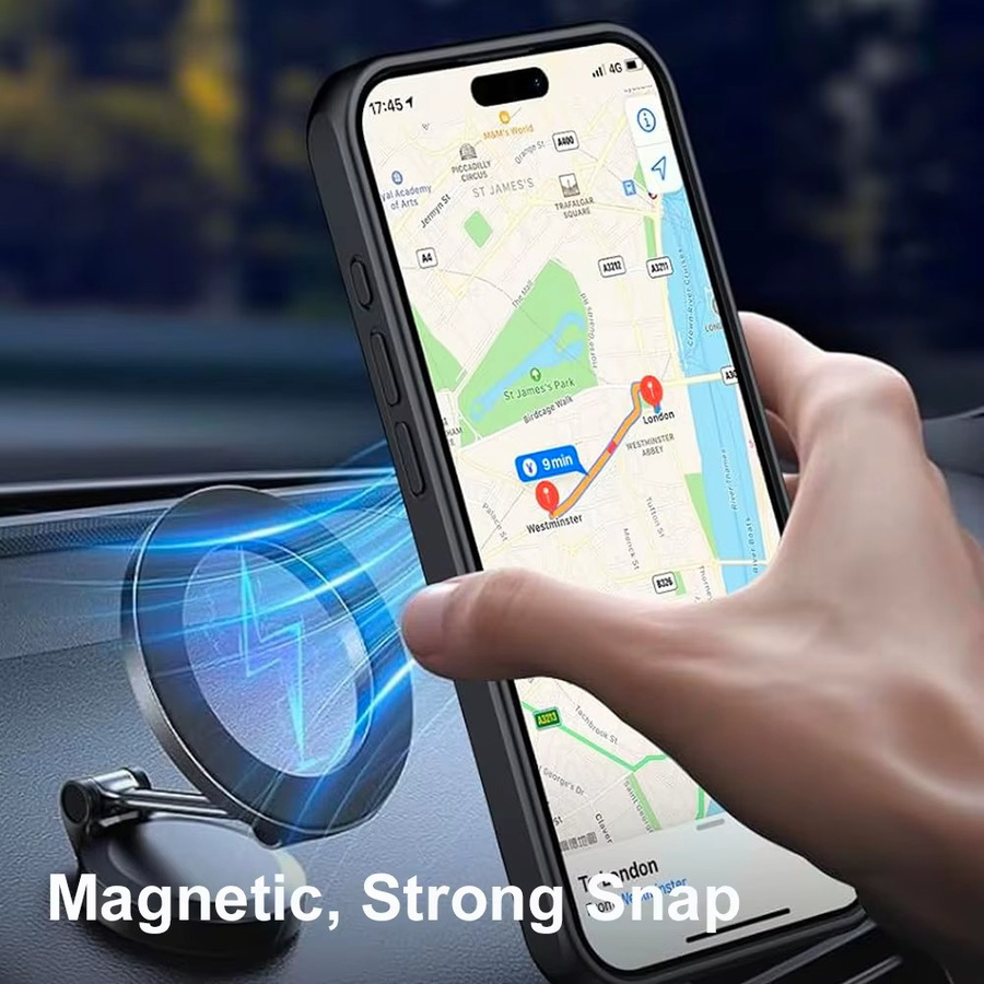 UYUXIO Magnetische Handyhülle mit integriertem Ständer für iPhone 17 Pro Max 16 15 14 Plus 13 12 11 in Schwarz oder Grau - Bild 4