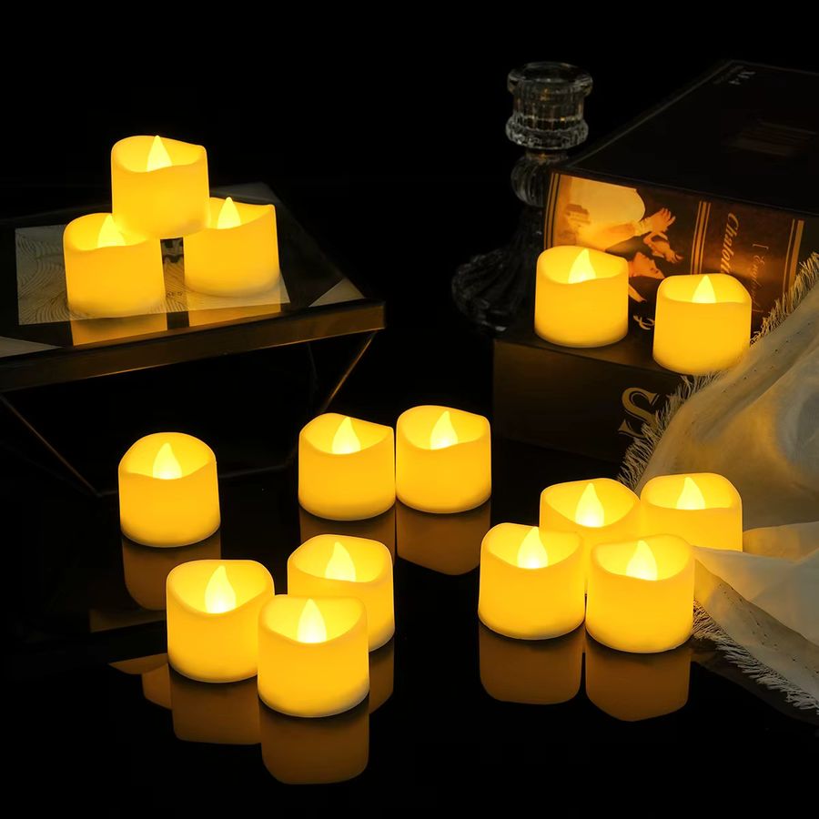 6 Stück flammenlose LED-Teelichter von XIWANGFIRE in Weiß, flackernde elektrische Votivkerzen für Dekorationen wie Hochzeit, Geburtstag oder Party - Bild 5