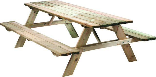 Picknicktisch Luxe von Intergard aus Kiefernholz in Braun, B/T: 210 x 70 cm - Bild 1