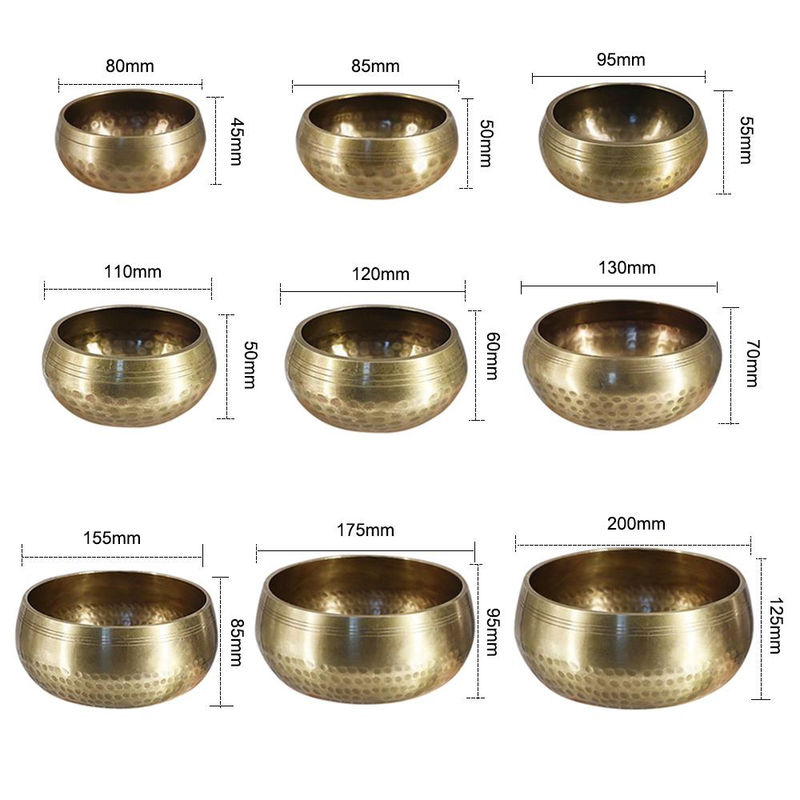 Tibetisch-buddhistische Klangschale aus Messing von TOMTOP JMS in Gold für Meditation und Yoga inklusive Schlagstab, Durchmesser: 15,5 cm - Bild 5