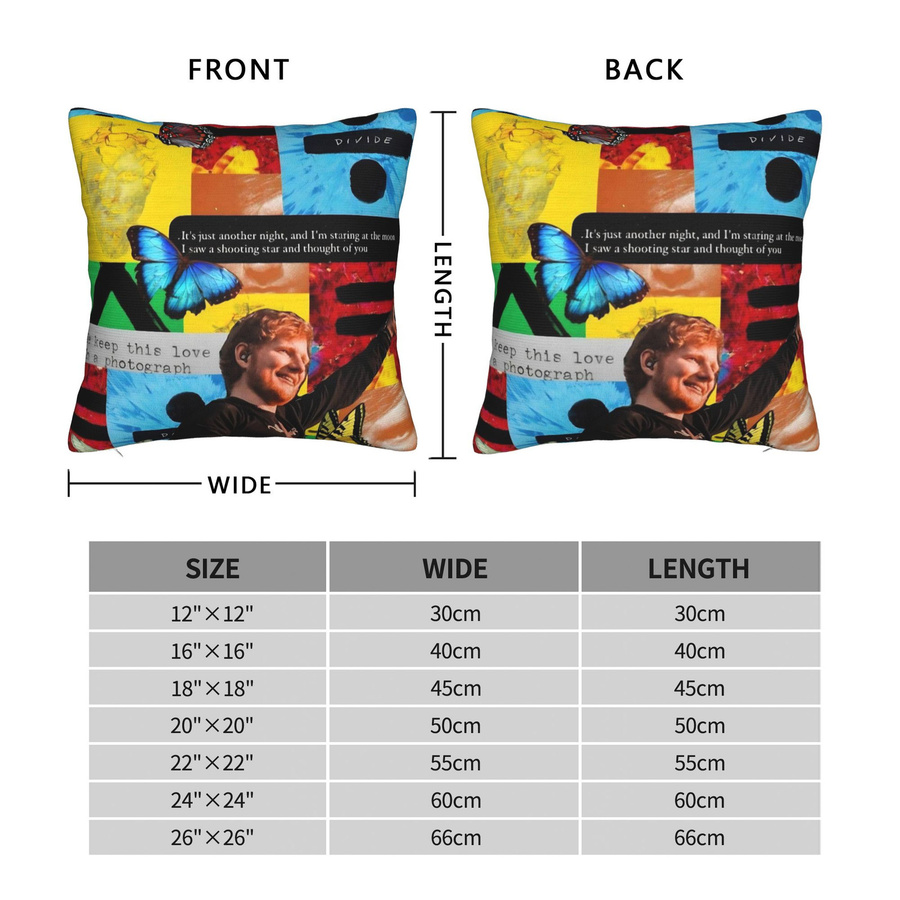 Dekorative Kissenhülle Ed Sheeran Loop Tour 2026 Merch von Colorbobble Home, Mehrfarbig, Breite: 30,48 cm, Höhe: 30,48 cm - Bild 3