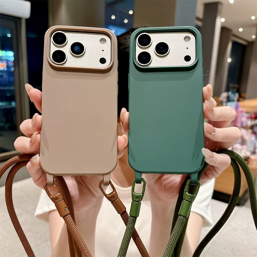 szHAIyu Silikon Handyhülle mit Crossbody-Lanyard für iPhone 16 15 14 13 12 11 Pro Max Plus Mini und iPhone 17 Air in Purple - Bild 1