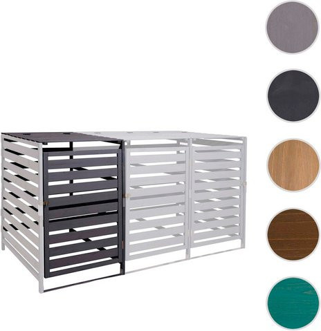 MVG Erweiterung für Mülltonnenverkleidung MVG-H62 XL aus Tannenholz in Grau, B/H/T: 67 x 114 x 97 cm - Bild 1