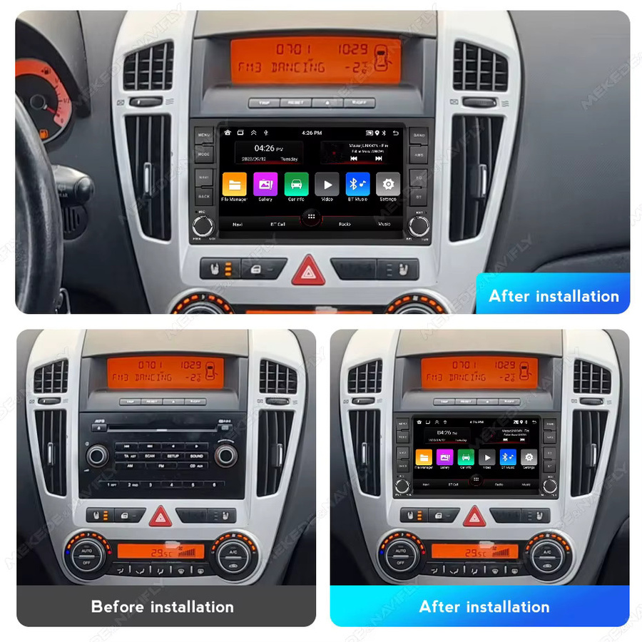 NAVIFANS Android 15 Multimedia-Autoradio für Kia Ceed Venga 2007-2009 mit GPS und Carplay, Schwarz, 64GB - Bild 2
