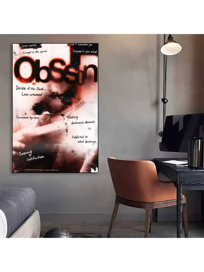 Obsession Film 2026 Vintage Poster Wandkunst aus weißem Kraftpapier im Gothic Horror Stil - Bild 5