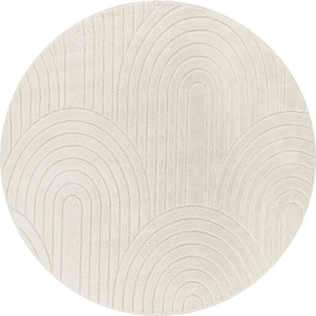 Moderner Teppich Tokko in Creme, rund, Durchmesser: 160 cm - Bild 1