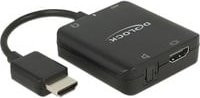 Delock HDMI Audio Extractor 4K Compact in Schwarz mit HDMI, TOSLINK S/PDIF und 3,5mm Klinkenbuchse - Bild 1