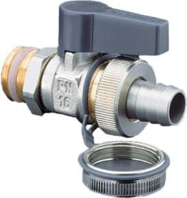 Oventrop Kugelhahn Optiflex DN 15 mit Kappe, Messing, Chrom poliert, Silber - Bild 1
