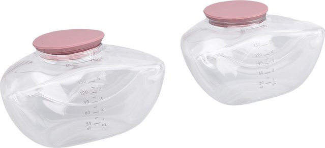 2 Stück Momcozy Milchauffangbecher Ersatz für M9 Tragbare Milchpumpe, Auslaufsicher, Transparent, Volumen: 150 ml - Bild 1