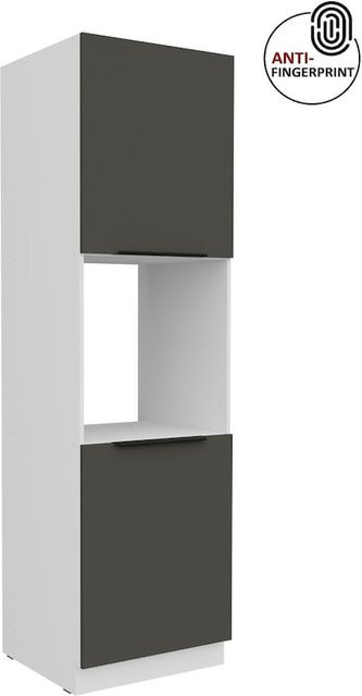 Küchen Hochschrank ARIA in Graphite matt mit Anti Fingerprint Effekt und Einlegeböden, Breite: 60 cm - Bild 1