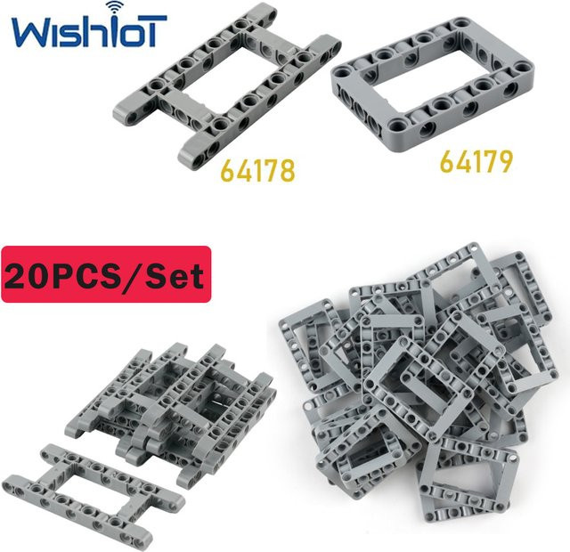 wishiot Lochbalken 64178 64179 Technik-Bausteine, Zubehör, Grau - Bild 1