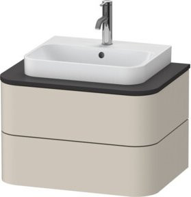 Duravit Waschtischunterschrank Happy D.2 Plus ohne Aufsatz, Taupe Supermatt, B/H: 40,8 x 48,0 cm - Bild 1