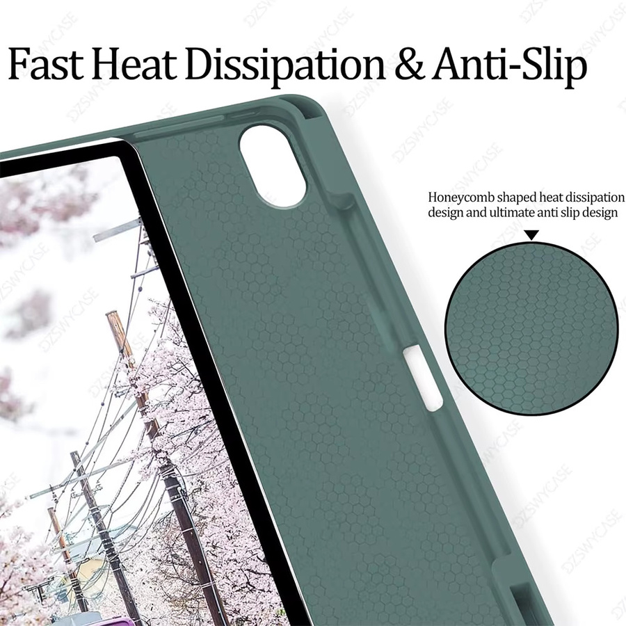 DZSWYCASE Schutzhülle für iPad Air 4. und 5. Generation sowie iPad Air 11 M2 M3 M4, TPU Softcover mit Stifthalter und Y-förmigem Ständer, Auto-Sleep/Wake-Funktion, Schwarz und Grün - Bild 4