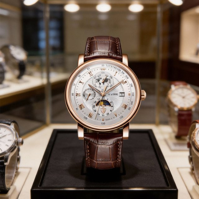 LIGE Chronograph, Quarz, Leder, Edelstahl, Datum, Herren - Bild 1