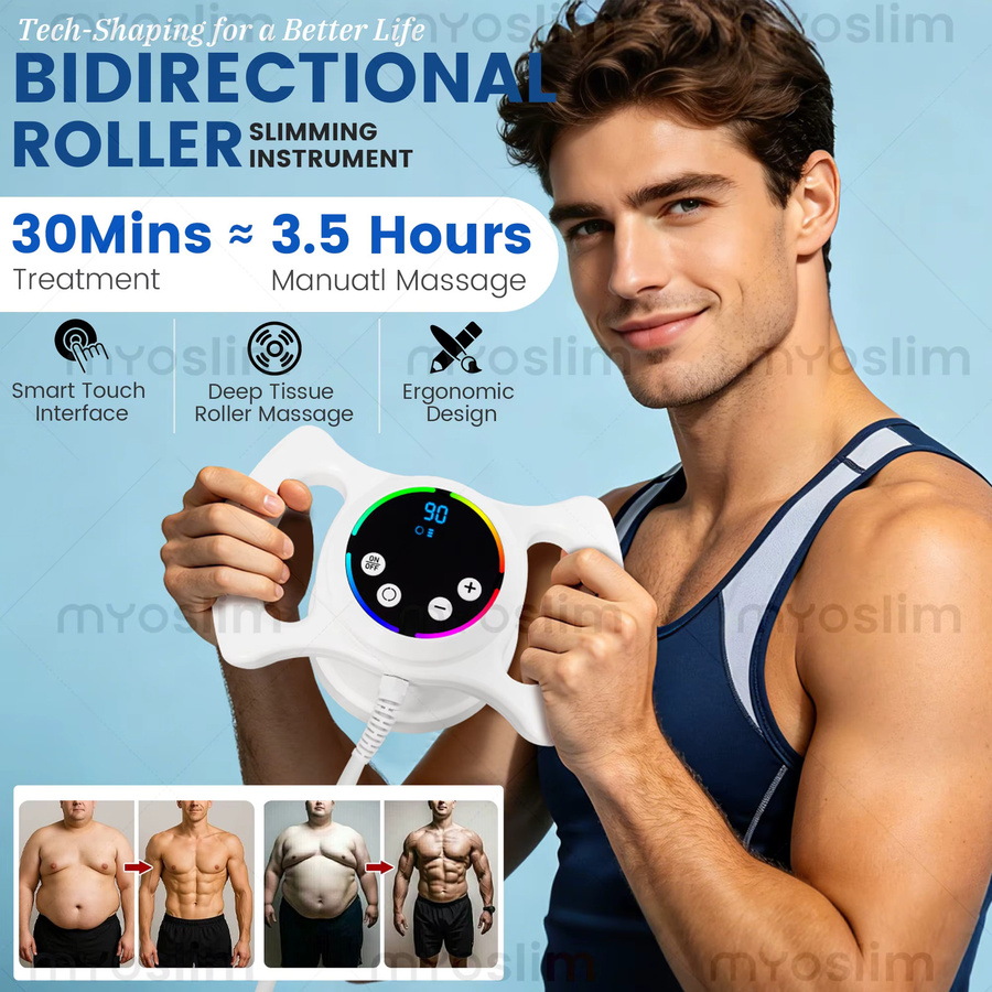 360° Roller-Körpermassagegerät mit Rotlichttherapie, Weiß, Unisex - Bild 2