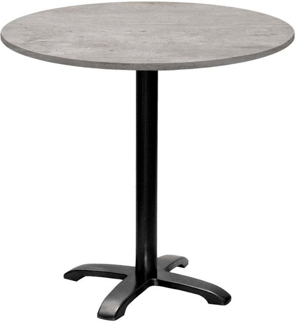 RestooTab Tisch Bazila rund in Stein-Optik, Farbe Grau/Schwarz, H: 74 cm, Ø: 80 cm - Bild 1