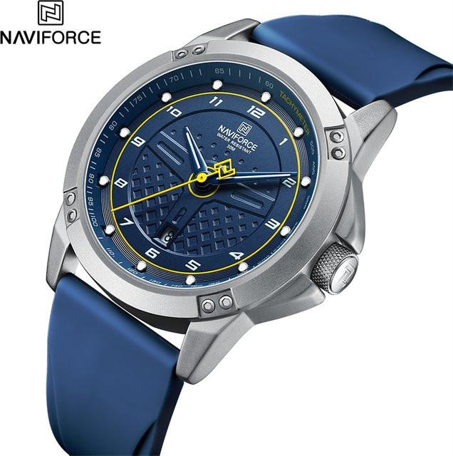 NAVIFORCE Armbanduhr, Quarz, Silikon, Blau, Herren - Bild 1