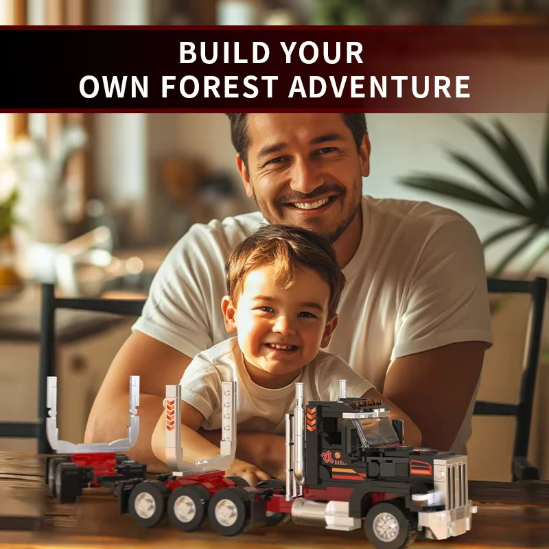 AMAZINGBLOKS Amerikanischer Holztransporter, Baukasten, 445 Teile, ab 14 Jahre - Bild 2