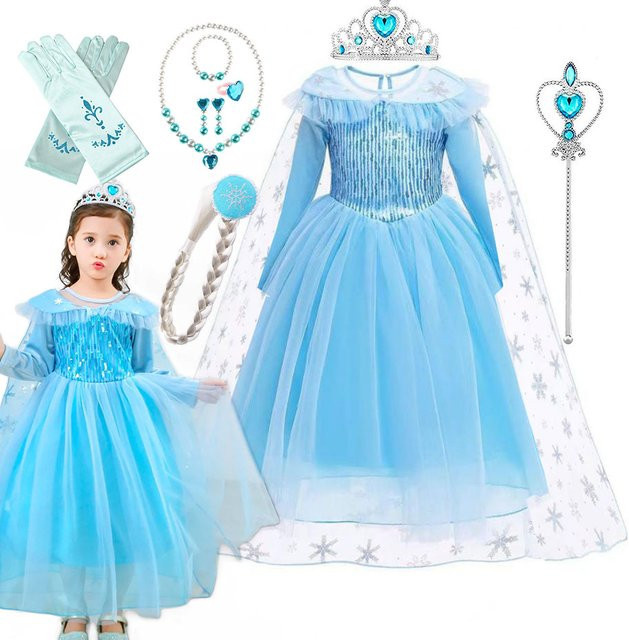 MESOQ Die Eiskönigin Prinzessin Kleid, Mädchen, Blau - Bild 1