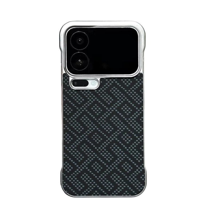 Business Kevlar Textur Slim Bezel Schutzhülle für Xiaomi 17 Pro Max, 15 Ultra und MI 15 mit Metallbeschichtung und Magnetfunktion, Schwarz - Bild 5